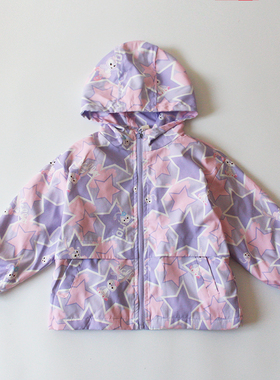 chao软100-150码秋冬春儿童摇粒绒冲锋衣外套连帽拉链衫宽松双层