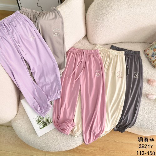 桔子优优夏季女童防蚊裤抖抖裤铜氨丝柔软顺滑弹力敲舒服运动裤