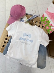 NGT夏季女童短袖t恤辣妹短款柔软弹力大甜美好搭