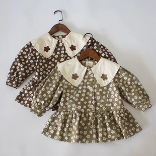 巨巨亏清货no退换春秋女童娃娃衫外套甜美花朵纯棉上衣偏胖选大些