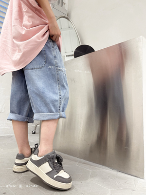 特价110-160码洋气好搭中性款夏季儿童纯棉牛仔裤7分裤柔软帅气