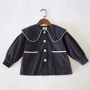 春秋女童外套短款 巨巨亏清货no退换宽松版 风衣纯棉 110码 100