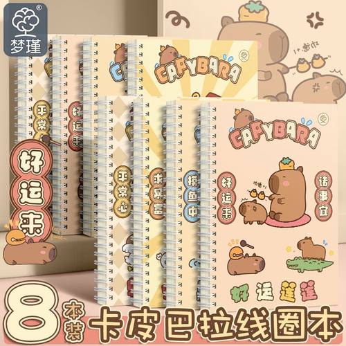 卡皮巴拉a5笔记本B5线圈本国风熊猫学生用高颜值加厚励志记事本