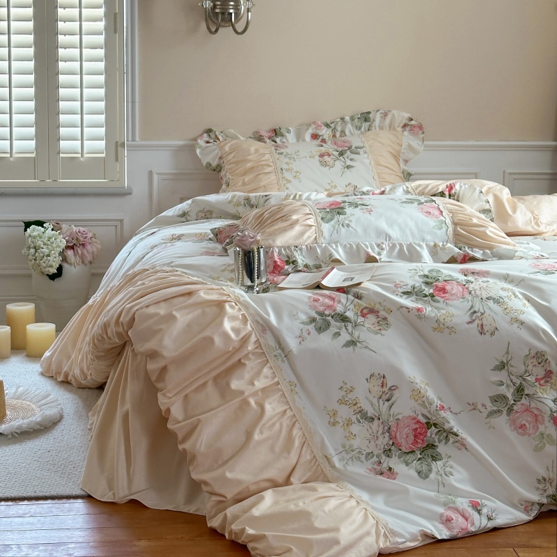 田园花卉公主风全棉四件套少女心