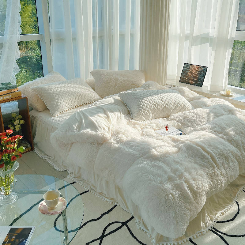 四件套水貂绒冬天加厚保暖床裙款