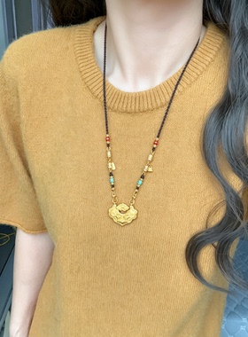 原创纯手工编双鱼锦鲤如意锁包项链小鱼双钩送女友礼物