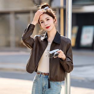时尚皮衣女高级感2026春秋季新款爆款气质今年流行短款皮夹克外套