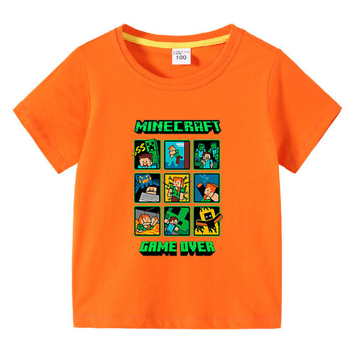 我的世界Minecraft中大童T恤短袖纯棉童装男童半袖6夏装7岁8上衣9
