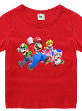 super Mario马里奥童装儿童夏装短袖衣服男女童打底衫半袖T恤上衣