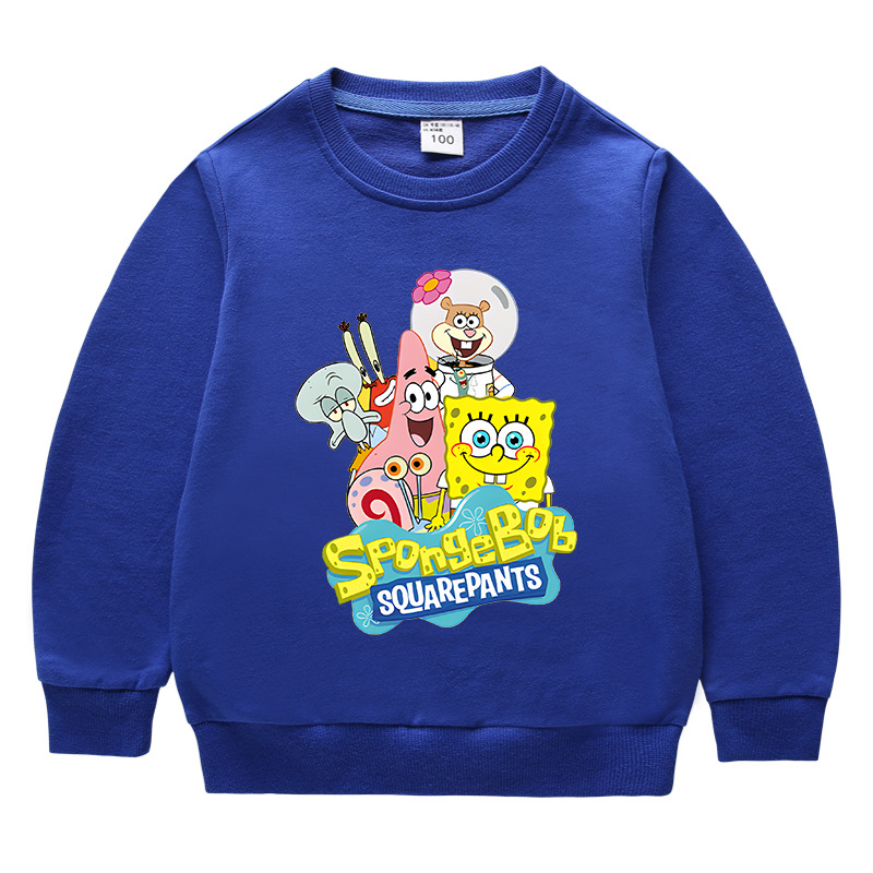 海绵宝宝派大星男童女童纯棉卫衣春秋薄款外套童装卡通儿童上衣潮