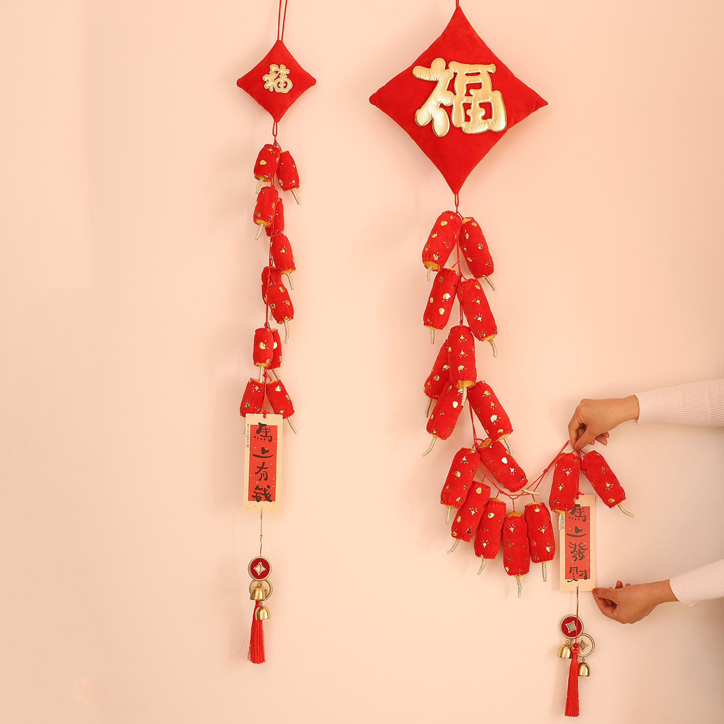 2026新年装饰挂件仿真鞭炮爆竹串