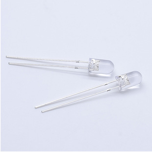 F5/5mm无边透明白灯红黄翠绿蓝紫暖白光插件LED发光二极管指示灯