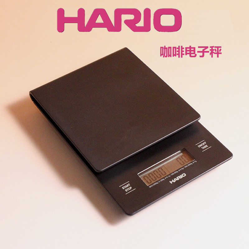 HARIO日本多功能电子称手冲咖啡计时计量器电子重量秤VST黑白色