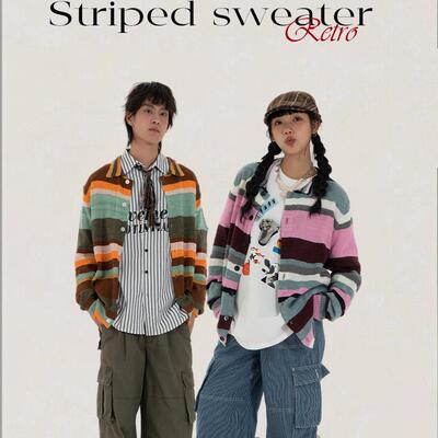 复古秋季开衫个性毛衣