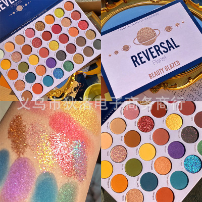 beautyglazed40色反转星球眼影学生舞台妆彩色眼影盘珠光insins风