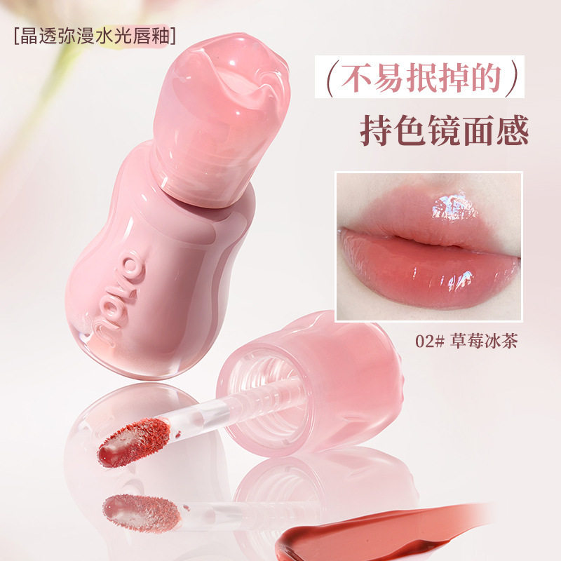 novo晶透弥漫水光唇釉质地丝滑自然轻盈易上手显色镜面平价唇釉