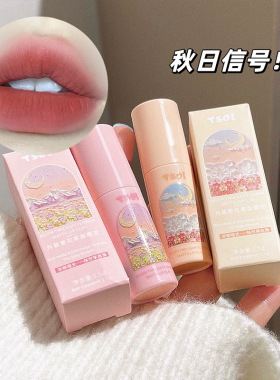 TSOI新款月暮繁花雾面唇泥 哑光丝绒显白易上色唇彩学生款口红