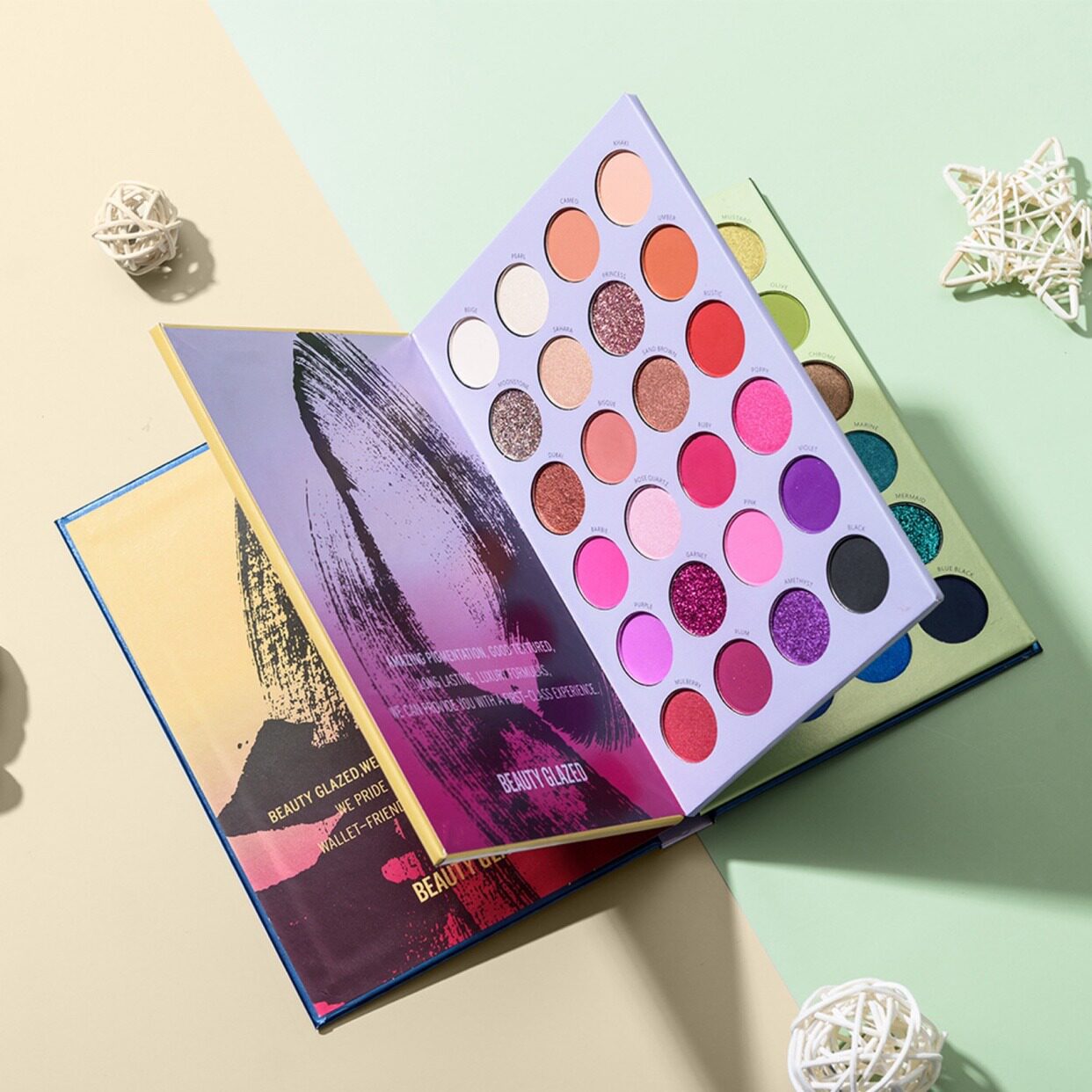 正品beauty glazed72色眼影书本学生舞台化妆彩色盘珠光ins炫彩