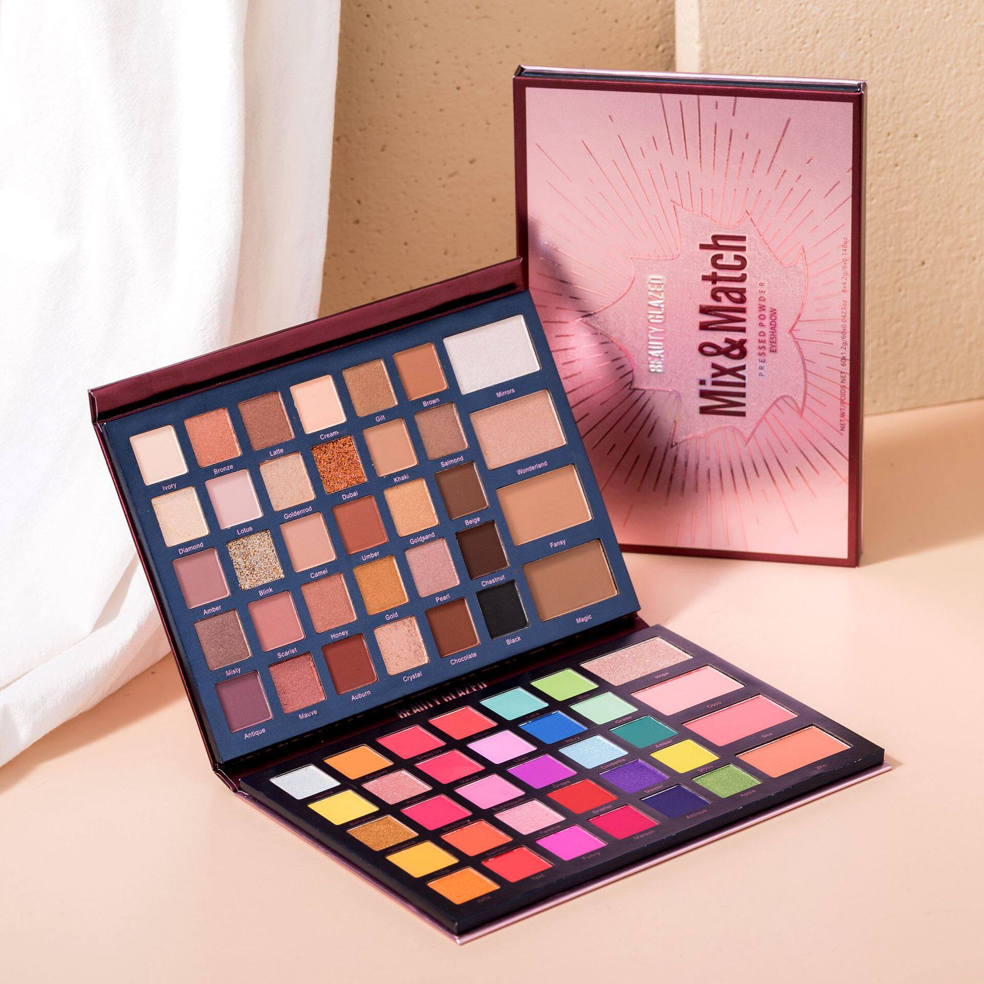 beauty glazed 68色眼影修容高光腮红一体盘舞台妆多功能大地色