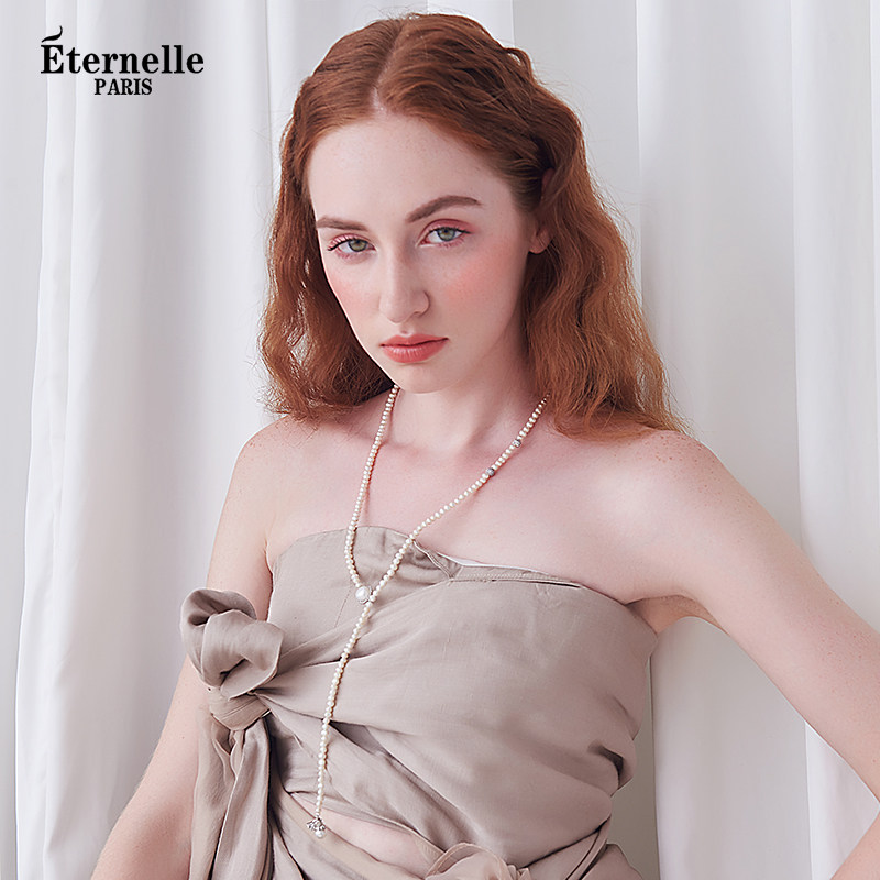 Eternelle法国永恒欧美长款项链小众设计感秋冬配饰仿珍珠毛衣链