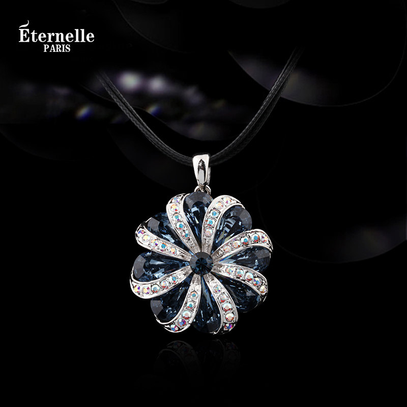 法国Eternelle气质优雅锁骨项链 日韩版饰品吊坠镶嵌奥地利水晶