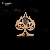 Eternelle法国永恒扑克情人黑桃胸针高档精致配饰别针扣胸花领针