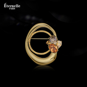 Eternelle法国永恒欧美风高档胸针轻奢小众秋冬别针开衫 扣胸花女