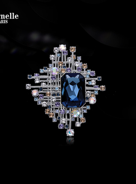 Eternelle法国永恒璀璨星辰水晶胸针高档秋冬配饰别针扣领针胸花