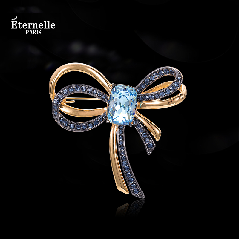 Eternelle奥地利水晶蝴蝶结胸针