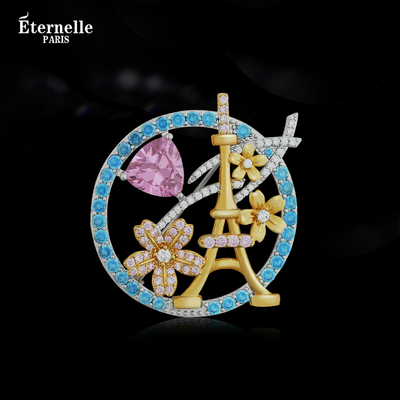 Eternelle原创埃菲尔铁塔胸针