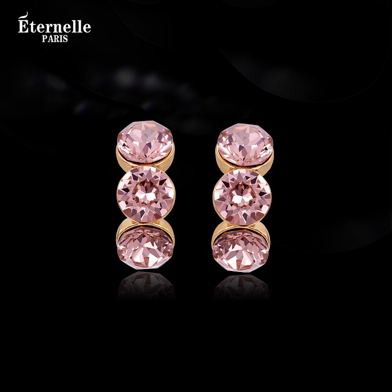 Eternelle简约精致小巧水晶耳钉