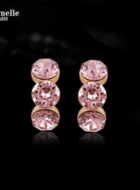 Eternelle法国永恒简约精致小巧耳钉女气质奥地利水晶耳环高级感