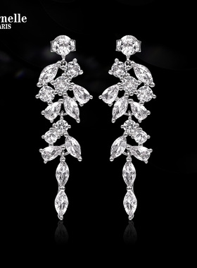 Eternelle法国永恒原创柳叶造型耳饰轻奢高级感小众耳环纯银耳钉