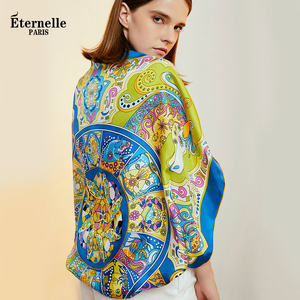 法国永恒100%桑蚕丝巾女款夏季防晒真丝围巾沙滩防晒纱巾披肩围脖