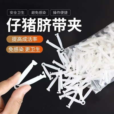 兽用小猪脐带夹猪用一次性仔猪护脐带剪断器夹子齐带夹养猪设备