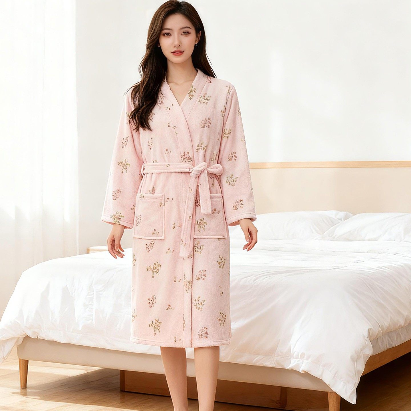 秋冬季睡袍女款珊瑚绒浴袍吸水速干浴衣冬天法兰绒睡衣保暖家居服,女士内衣/男士内衣/家居服,睡袍/浴袍,淘宝优惠券,粉丝福利购,淘宝优惠卷