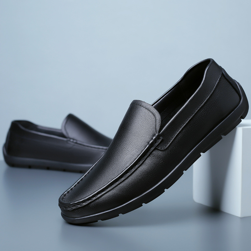 男士2025新款豆豆鞋真皮休闲鞋