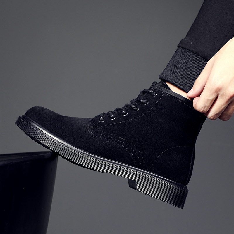 男士休闲潮流加绒棉鞋工装靴