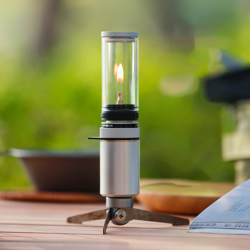 户外烛灯燃气露营灯帐篷浪漫氛围灯可充气烛光灯照明玻璃小汽灯