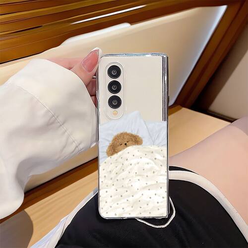 睡觉小泰迪适用三星ZFold6/5/4/3/2手机壳W22W23W24W25折叠防摔