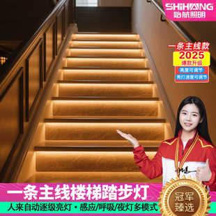 网红楼梯踏步灯带条智能感应人来灯亮三合一控制器led总线台阶灯