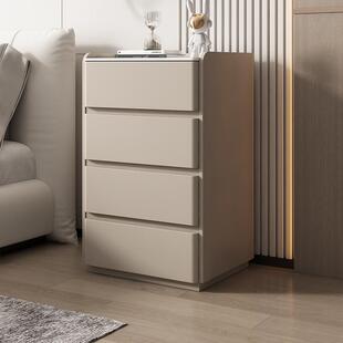 全实木床头柜简约现代高款 卧室三四五抽收纳柜高级感床边储物边柜