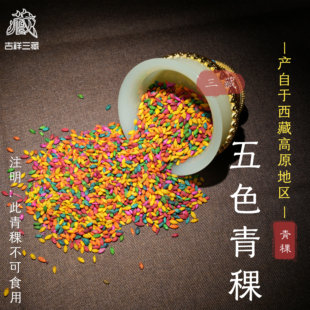 西藏高原五色青稞五色玉米烟供伴侣供曼扎装臧供品噶乌盒彩色青稞