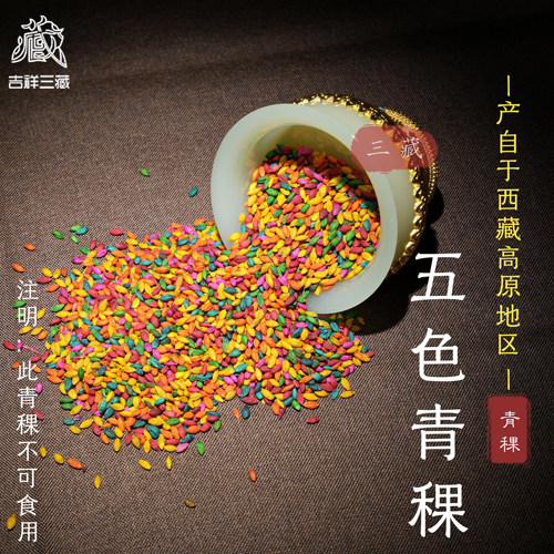 西藏高原五色青稞五色玉米烟供