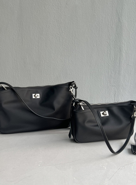 尾货~外贸出口订单清仓~真皮配牛津布时尚休闲轻便腋下包麻将包