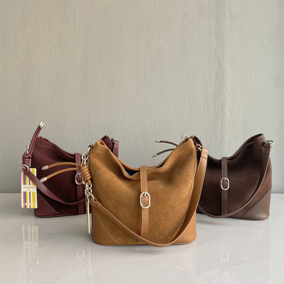 洋气复古风原创磨砂牛皮腋下包