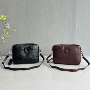 小方包 尾货清仓复古时尚 头层手抓纹植鞣牛皮相机包 外贸出口订单