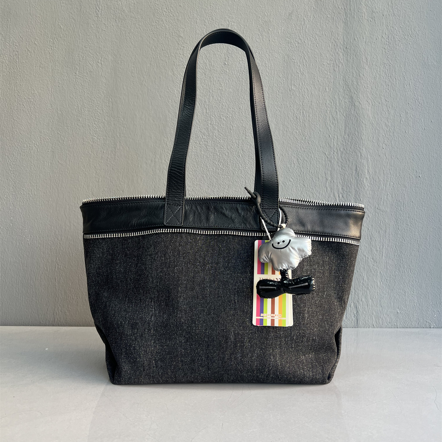 ~撤柜余单尾货~特价清仓头层牛皮配牛仔布复古时尚休闲韩版托特包,箱包皮具/热销女包/男包,通用款女包,淘宝优惠券,粉丝福利购,淘宝优惠卷