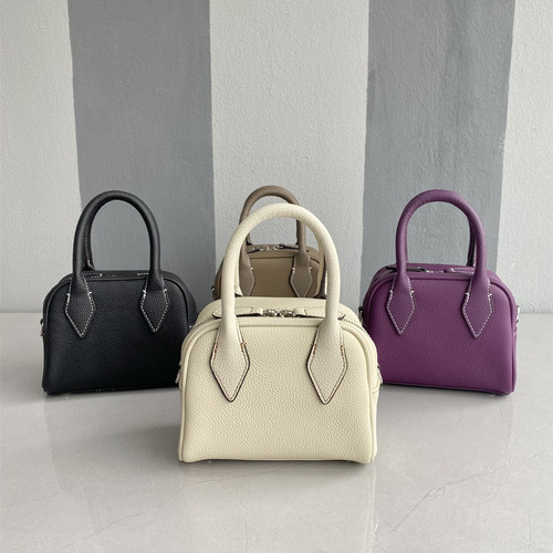 百搭！时尚原创小众真皮保龄球包