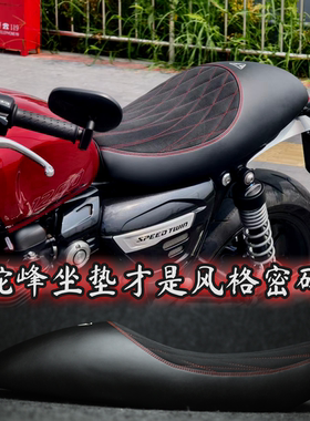 适用凯旋速双Speed Twin1200定制改装驼峰坐垫Cafe Racer座椅复古